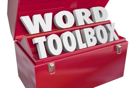Red toolbox with letters that spell out ‘Word Toolbox’ inside