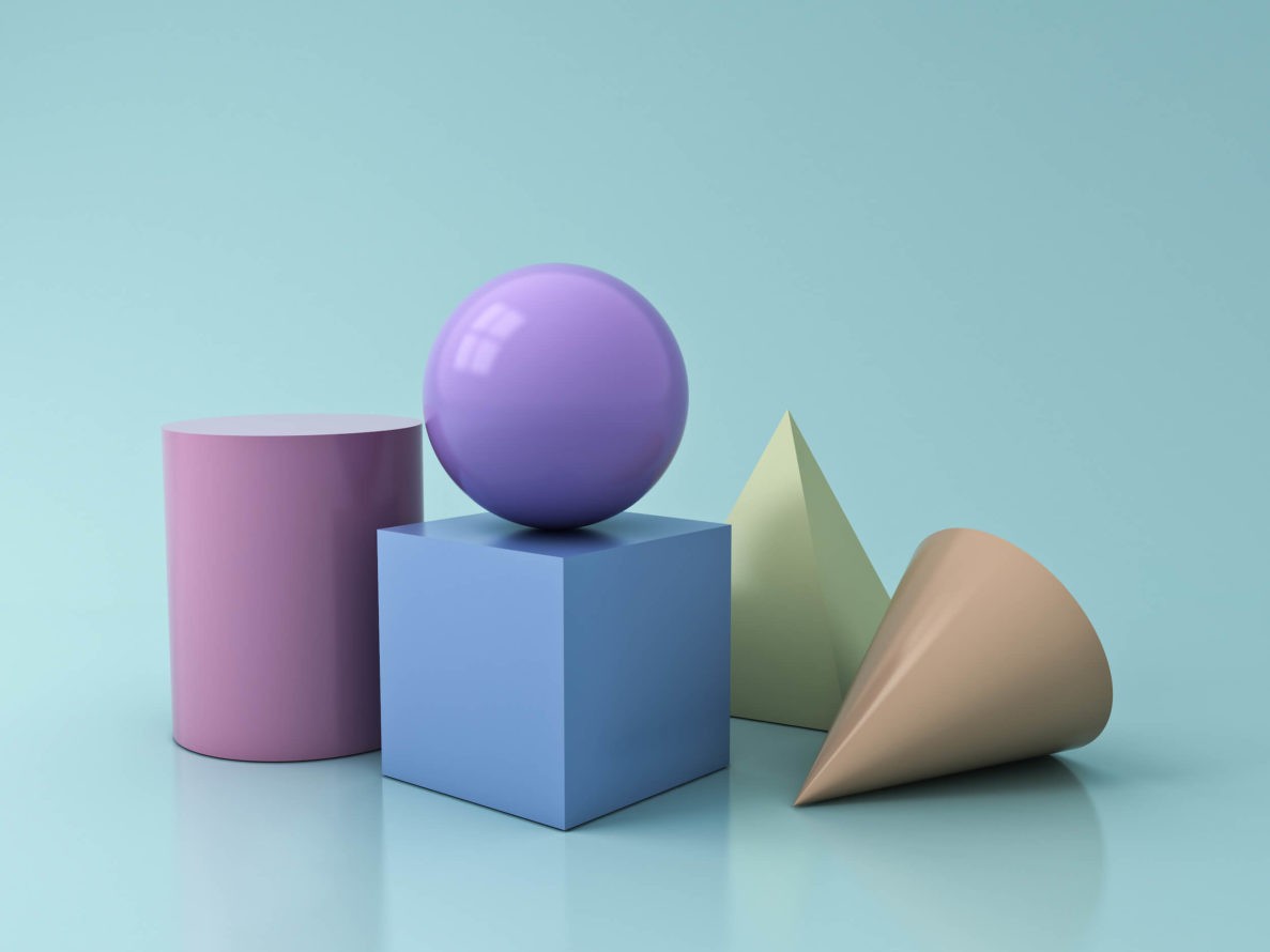 Various 3D geometric shapes