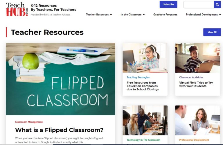 TeachHUB homepage