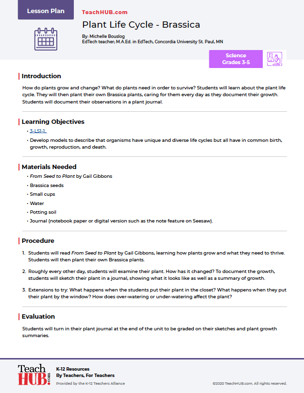 Plant Life Cycle - Brassica-sm